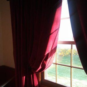 Four Pottery Barn Burgundy Velvet Panels
